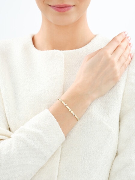 9 K Rhodium-Plated Yellow Gold Bracelet 