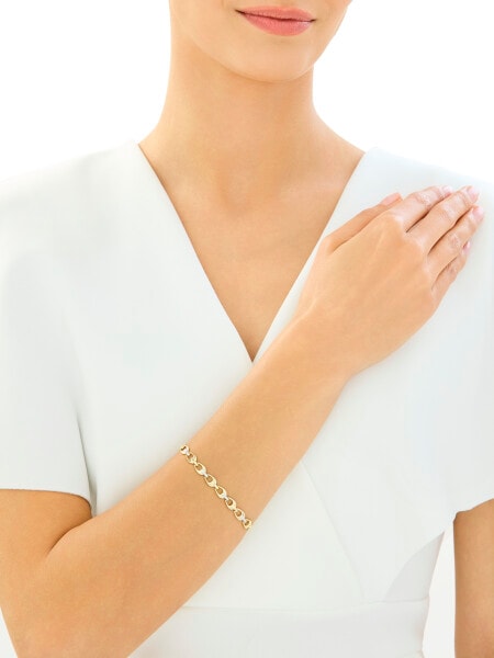 9 K Rhodium-Plated Yellow Gold Bracelet 