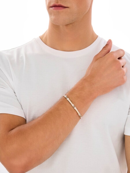 14 K Rhodium-Plated Yellow Gold Bracelet