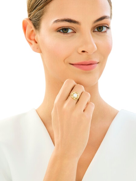 14 K Yellow Gold Ring with Cubic Zirconia