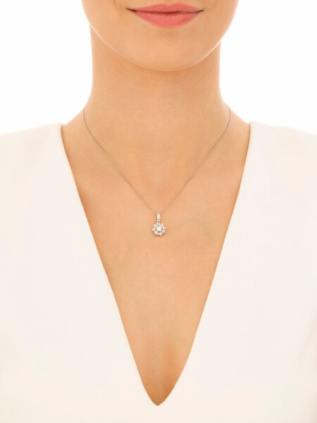 Srebrne kolczyki i zawieszka z cyrkoniami - komplet