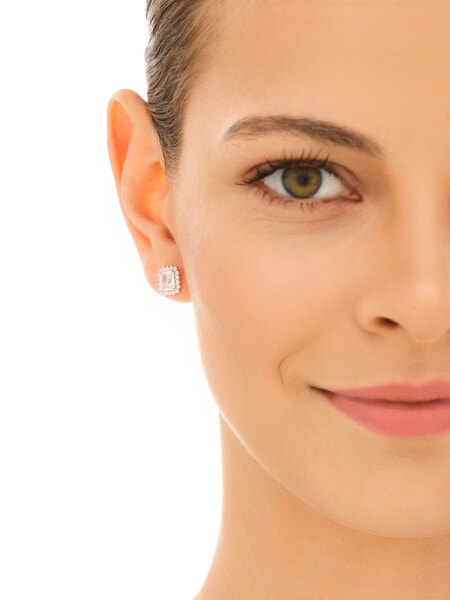 Srebrne kolczyki i zawieszka z cyrkoniami - komplet