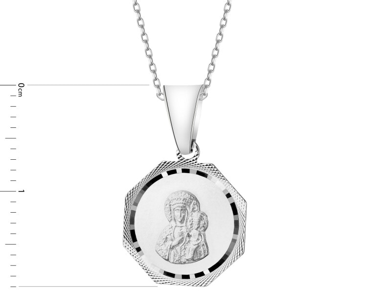 Zawieszka srebrna - medalik Matka Boska Częstochowska