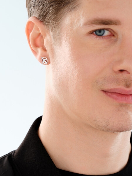 Stříbrná kusová náušnice - letadlo