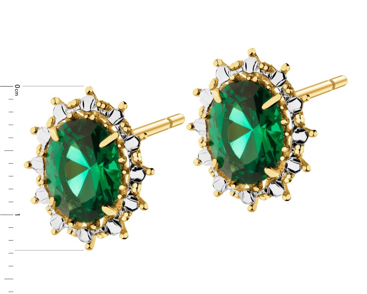 Złote kolczyki z kamieniami nano