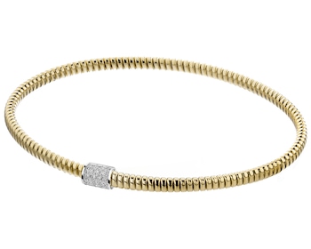 Náramek ze žlutého a bílého zlata s brilianty - 0,13 ct - ryzost 750