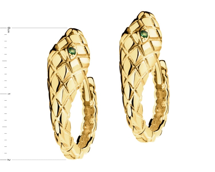 Złote kolczyki z cyrkoniami - węże