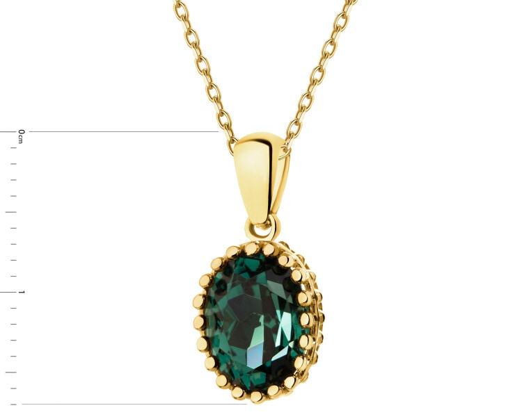 Złota zawieszka z korundem syntetycznym