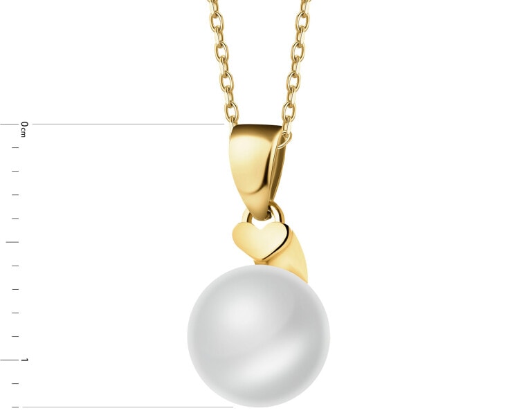 Zlatý přívěsek s perlou - srdce
