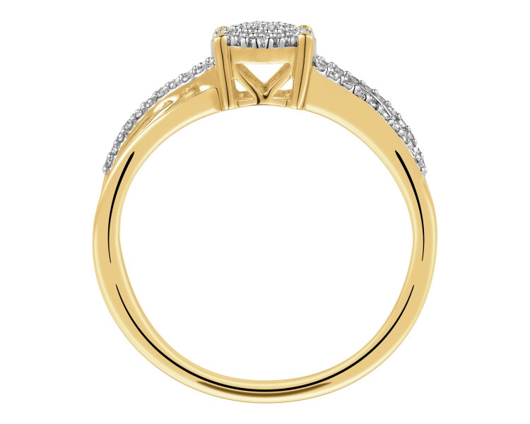 Prsten ze žlutého zlata s diamanty - 0,14 ct - ryzost 585