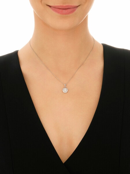 Zawieszka srebrna z kamieniem jubilerskim z efektem kociego oka