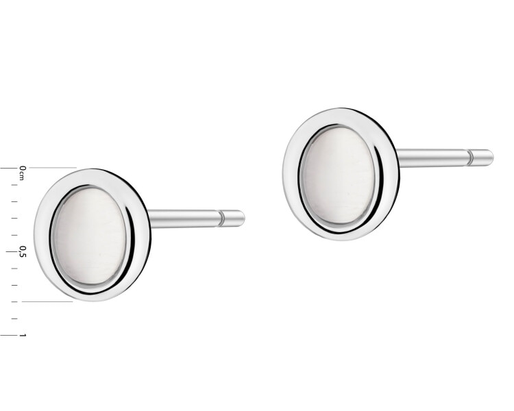 Kolczyki srebrne z kamieniem jubilerski z efektem kociego oka