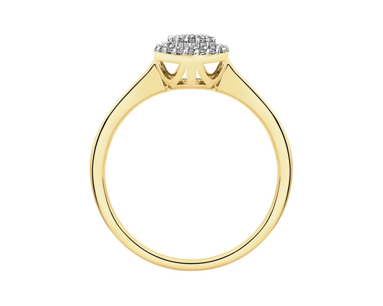 Prsten ze žlutého zlata s diamanty - 0,10 ct - ryzost 585