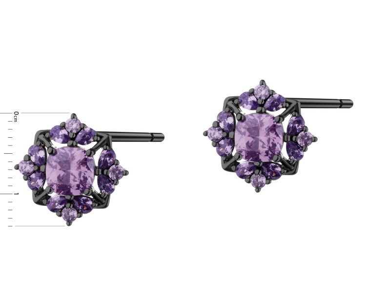 Kolczyki srebrne z cyrkoniami - rozety