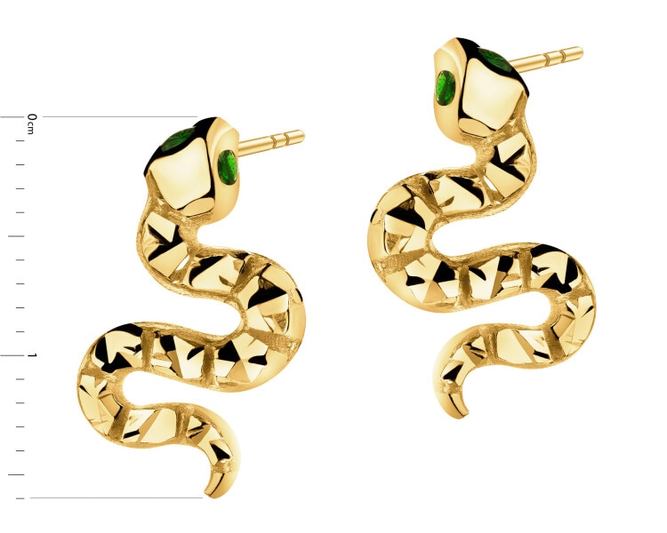Złote kolczyki z emalią - węże