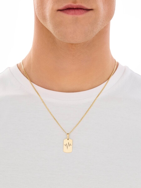 Złota zawieszka - nieśmiertelnik, EKG serca