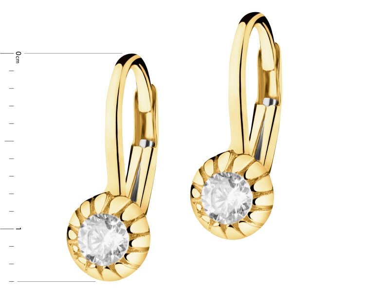 Złote kolczyki z cyrkoniami