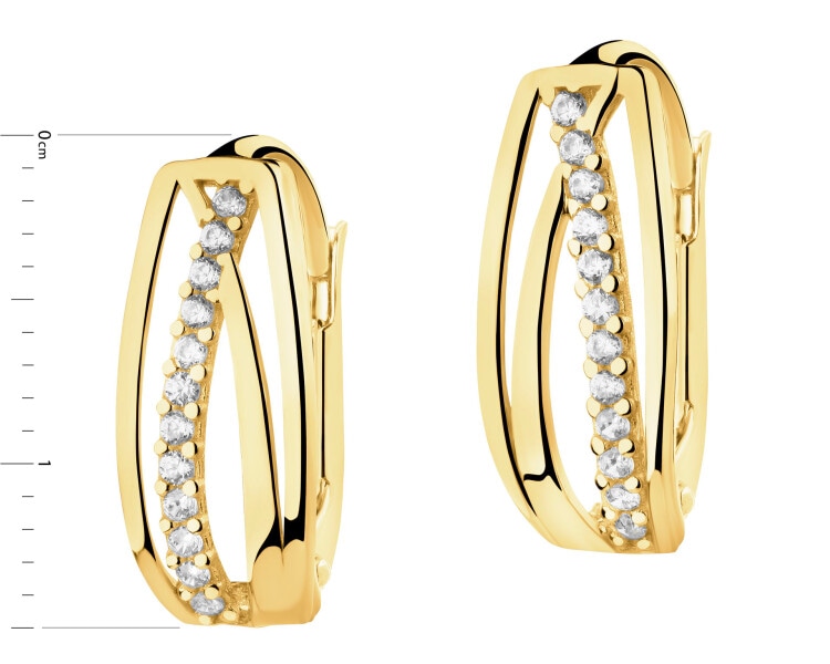 Złote kolczyki z cyrkoniami