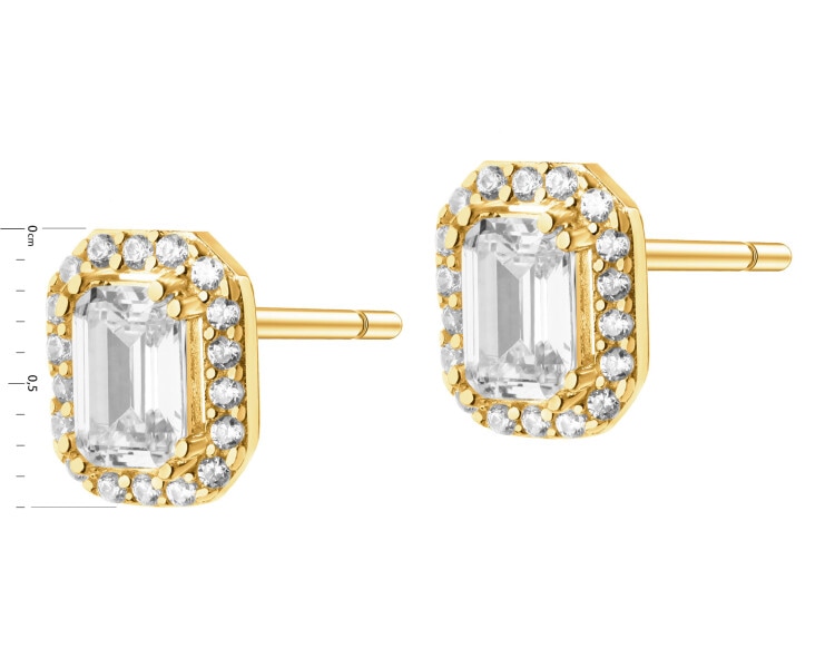 Złote kolczyki z cyrkoniami