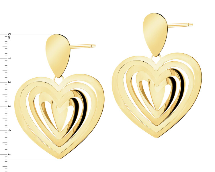 Złote kolczyki - serca