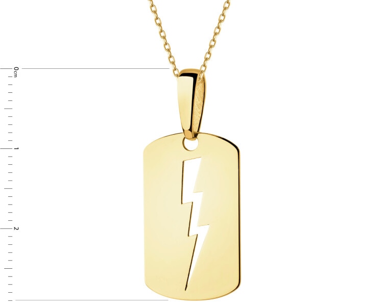 Złota zawieszka - nieśmiertelnik, piorun