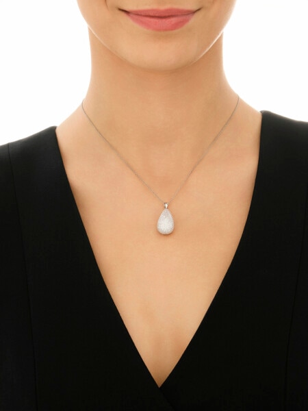 Zawieszka srebrna z cyrkoniami - łezka