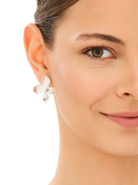 Kolczyki srebrne z cyrkoniami - kwiaty