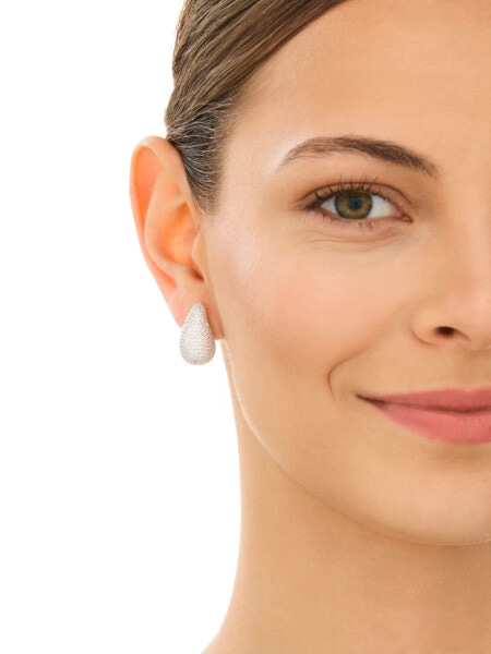 Stříbrné náušnice se zirkony - slzy