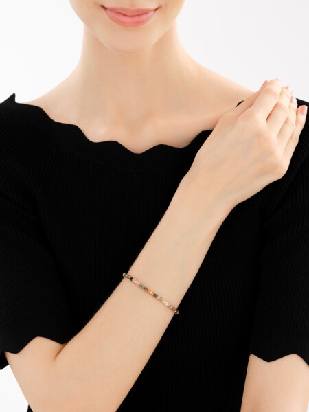 Bransoletka z mosiądzu pozłacana z jaspisami