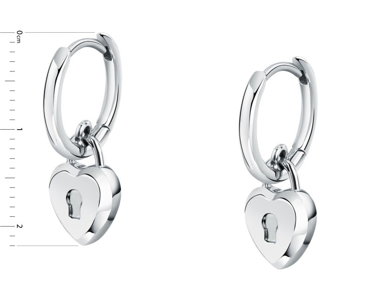 Kolczyki ze stali szlachetnej - serca, Karl Lagerfeld