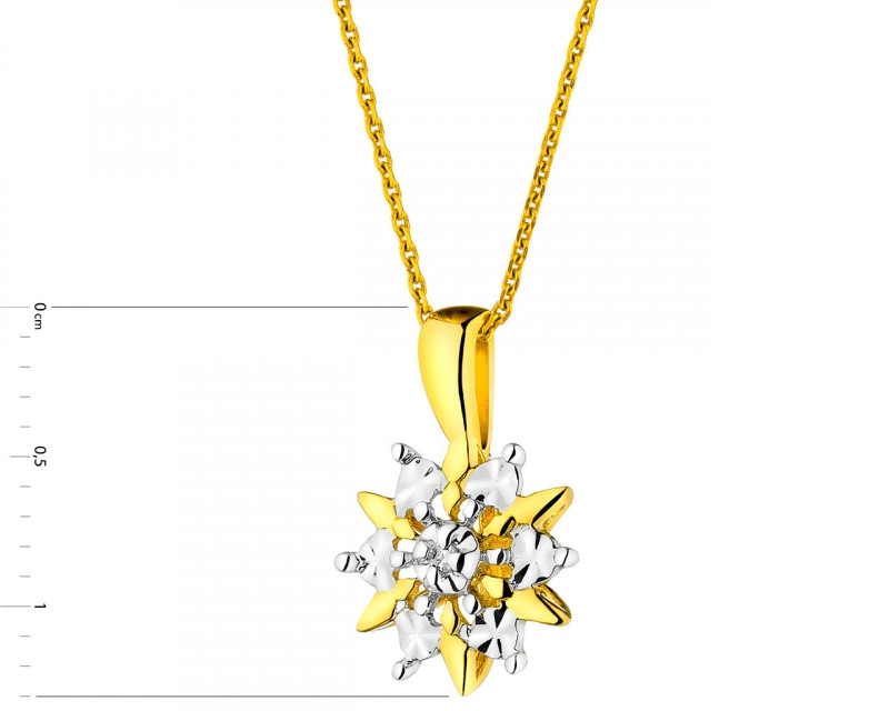 Zawieszka z żółtego złota z diamentem - 0,005 ct - próba 375