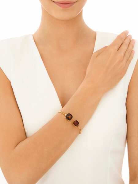 Bransoletka srebrna z bursztynem i granatem syntetycznym