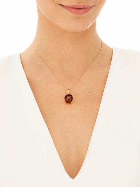 Zawieszka srebrna z bursztynem i granatem syntetycznym