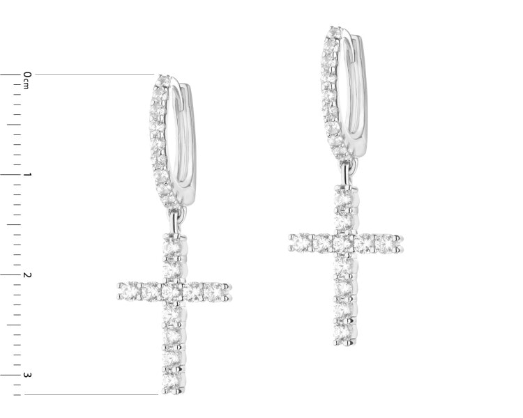 Kolczyki srebrne z cyrkoniami - krzyże