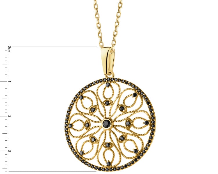 Zlatý přívěsek se zirkony - rozeta