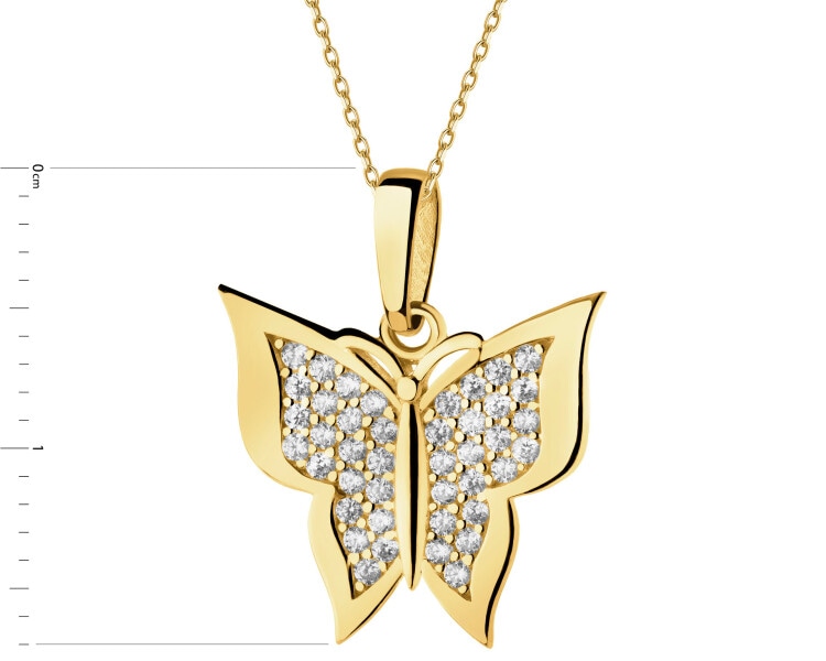 Złota zawieszka z cyrkoniami - motyl
