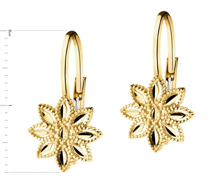 Złote kolczyki - kwiaty