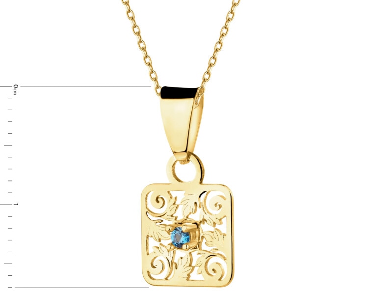 Złota zawieszka z cyrkonią