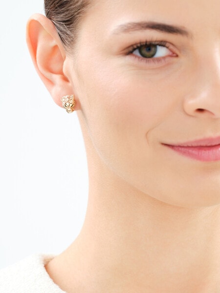 Złote kolczyki z emalią - pumy