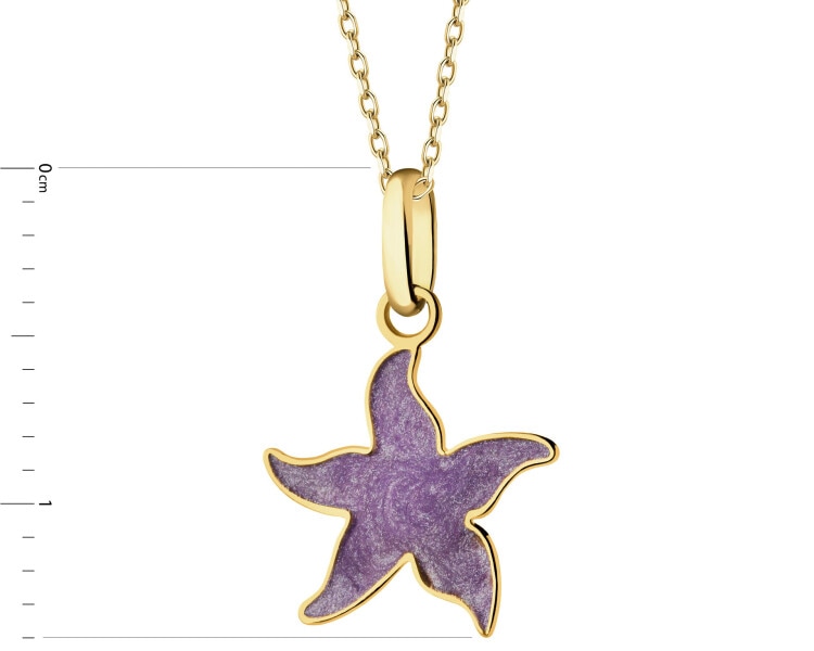 Zlatý přívěsek se smaltem - hvězdice