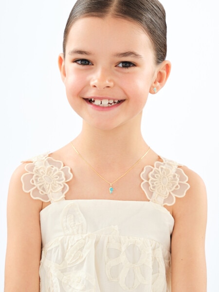 Złota zawieszka z emalią - konik morski