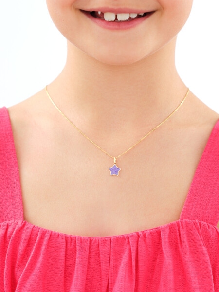 Zlatý přívěsek se smaltem - hvězda