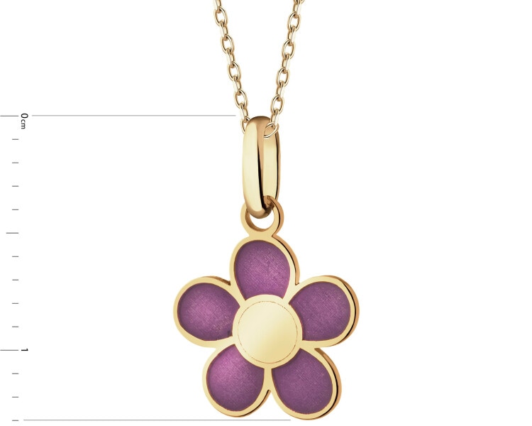 Zlatý přívěsek se smaltem – květ