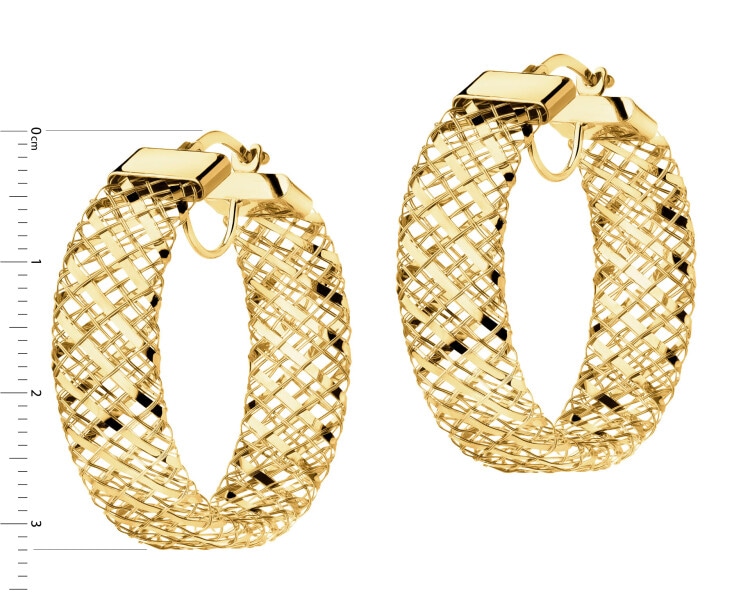 Złote kolczyki elastyczne - koła