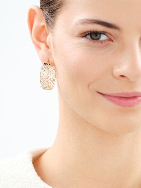 Złote kolczyki elastyczne - koła