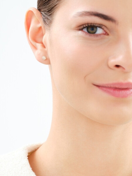 Złote kolczyki z cyrkoniami - kulki