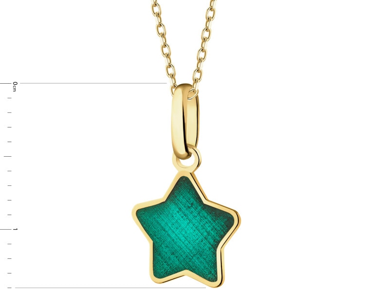 Złota zawieszka z emalią - gwiazda