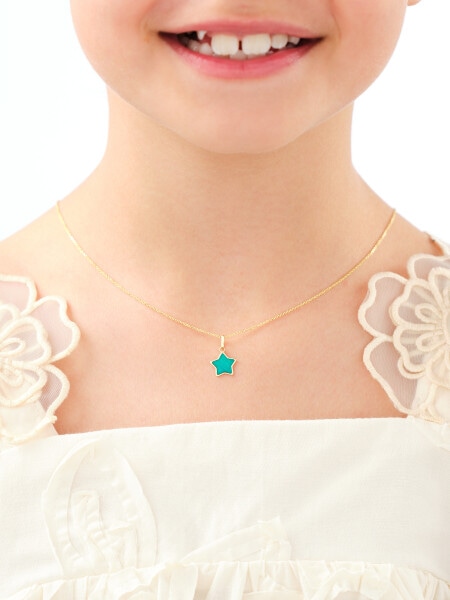 Złota zawieszka z emalią - gwiazda