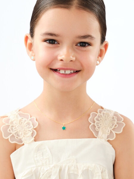 Złota zawieszka z emalią - gwiazda