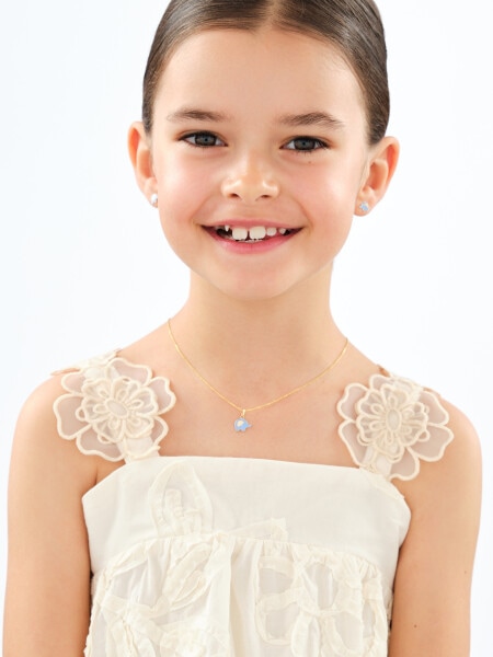 Złota zawieszka z emalią - słoń